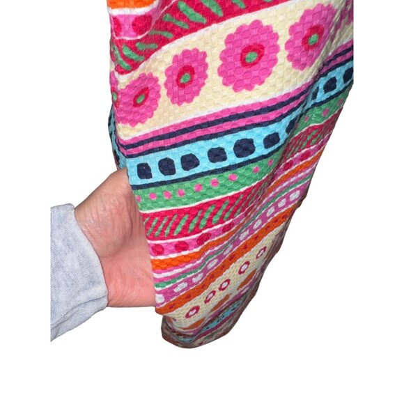 Talbots Colorful Retro Striped Sleeveless Shealth Dress 16 Cotton Pockets Office - Picture 9 of 11